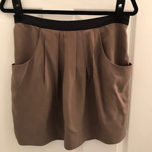 BCBG Taupe Silk Skirt